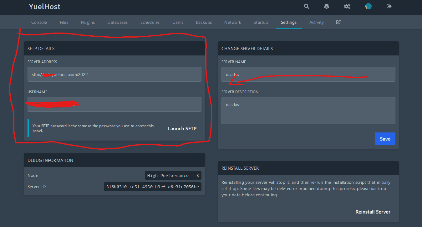 Mendapatkan Informasi Login SFTP